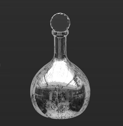 Elegant Ceramic Vessel with Transparent Glossy Finish Circular Top Ring and Smooth Reflective Body Design 3d model