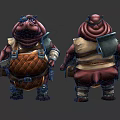 Anthropomorphic Hippo Characters With Armor And Tools 3D Model Design