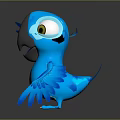 3D Blue Parrot Character With Vibrant Feathers Friendly Face And Spread Wings