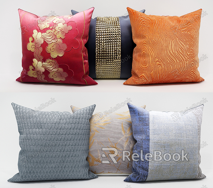 Modern Pillow Fabric Pillow Combination model