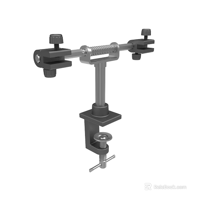 Adjustable Bench Clamp Stand With Horizontal Bar End Clamps And Spring 3d model 