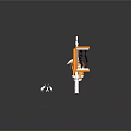 Modern Lighting Fixture Set With Orange And White Poles Bases Connectors And Accessories