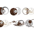 Modern Wall Decor With Circular Geometric Shapes Wooden Metal 3D Layered Design