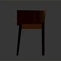 Modern Single Chair With Wooden Frame Blue Cushion Armrests And Side Drawer Cabinet