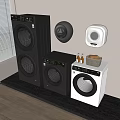 Modern Various Style Washing Machines With Black And White Design In Indoor Room