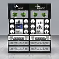 Glass Display Shelves With Multiple Layers Black Frame And Lighting For Jewelry