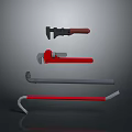 Professional Plumbing Tools Set With Adjustable Wrench Pipe Wrench Pipe And Crowbar