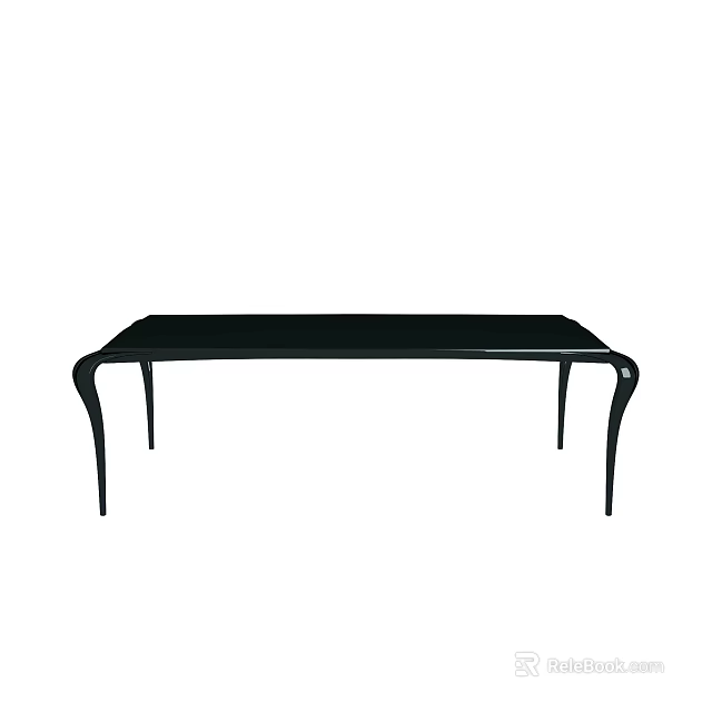 Modern Black Dining Table With Sleek Curved Legs For Contemporary Interior Design 3d model 