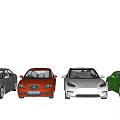 Various Colored Cars Display Including Sedan Sports Car And Hatchback Models