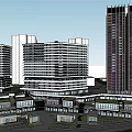 Modern Commercial Complex With High Rise Buildings And Mixed Use Spaces