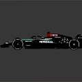 Racing Formula 1 Car With Black White Blue Livery INEOS Petronas Sponsorship And Aerodynamic Design