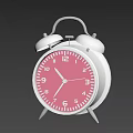 Clock alarm clock retro alarm clock white pink alarm clock ornaments 3d model