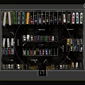 Parking Lot Model with Various Colorful Vehicles Arranged in Lanes and Direction Arrows