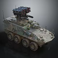 Tactical Armored Military Vehicle With Missile Launcher Camouflage Paint And Multi Wheel Drive System