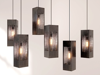 Industrial wind chandelier 3d model