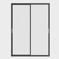 Modern Glass Sliding Doors With Black Frame And Smooth Gliding Functionality 3d model
