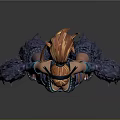 Fantasy Female 3D Model Character With Orange Hair Horned Accessories And Fluffy Fur Outfit