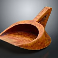 Handmade Wooden Scoop With Natural Grain And Ergonomic Handle Design