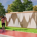 Modern fenced distribution box facade decorative fenced perforated plate 3d model