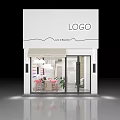 Elegant Modern Beauty Hair Salon Exterior With Glass Door Pink Chairs And Green Plants