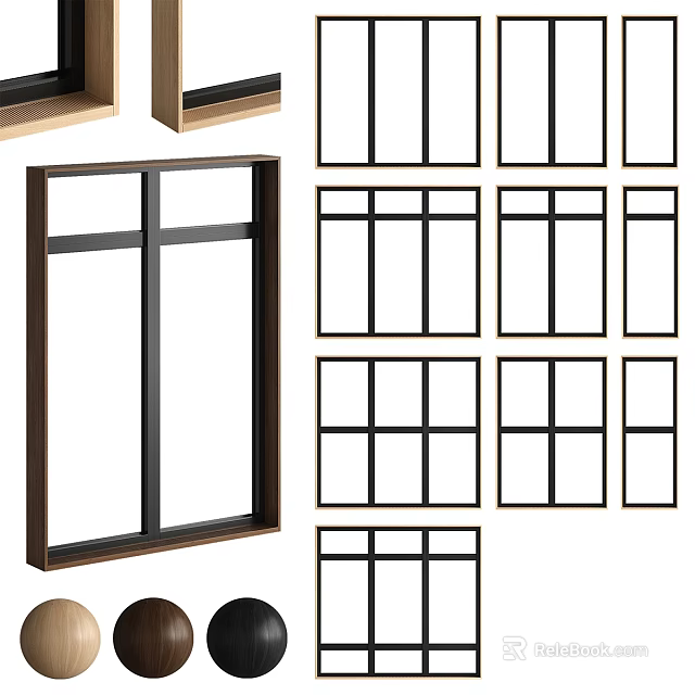 Casement Windows With Multiple Modern Frame Styles And Glass Panel Designs 3d model 
