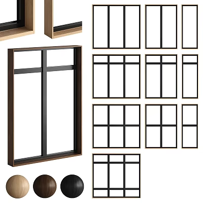 Casement Windows With Multiple Modern Frame Styles And Glass Panel Designs 3d model