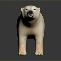Polar Bear White Standing Model With Dark Background And Reflection 3d model