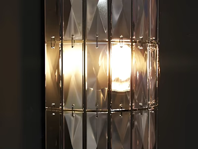 Elegant Modern Transparent Diamond Cut Wall Lamp with Bright Lighting Effect 3d model