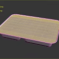 Rectangular Aluminum Foil Food Container With Lid And Compartments For Storage 3d model