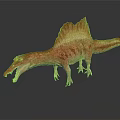 Red Brown Dinosaur Model With Spiked Sail And Detailed Texture On Dark Background