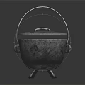 Metal Cooking Pot With Lid Handle And Feet For Household Cooking
