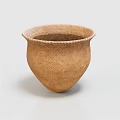 Handwoven Natural Fiber Container With Textured Surface And Wide Rim Design