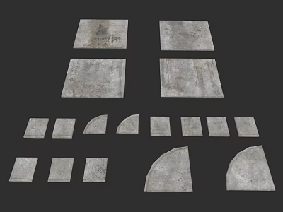 Road Infrastructure Precast Concrete Blocks in Various Shapes for Pavement Use 3d model