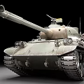 Military Combat Tank Featuring Long Barrel Tracks Camouflage Exterior And Equipment