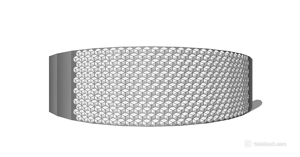 Modern Curved Feature Wall With Intricate Honeycomb Geometric Pattern Design 3d model