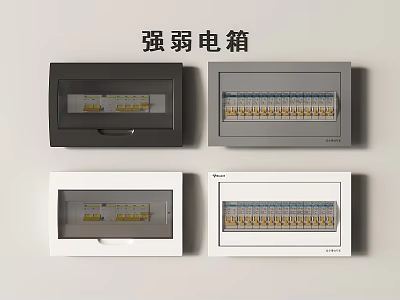 Modern Switch Panels Featuring Strong And Weak Current Distribution Boxes In Multiple Colors 3d model