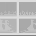 Creative Silhouette Art Designs With Sports Figures Classical Characters And Grid Backgrounds
