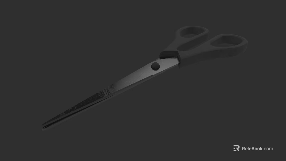 Durable Stainless Steel Scissors With Ergonomic Handle For Home Office Craft Use 3d model 