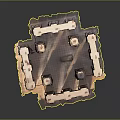 Ancient Carved Stone Architectural Components with Intricate Reliefs and Column Structures