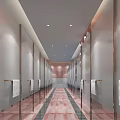 Modern SPA Sauna Interior With Long Corridor Towel Racks And Tile Floor