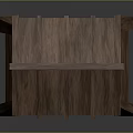 Japanese Style Wooden Lamp Combination with Roof like Top and White Panel