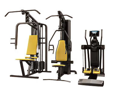 Professional Black And Yellow Strength Training Fitness Equipment For Gym Use 3d model