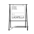Billboard Showing Lacapella Entrance with English Spanish Signs and Arrow