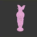 Golden Vase Shaped Sculpture With Intricate Carved Patterns And Wing Decorations