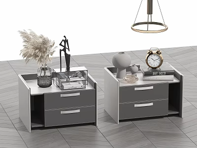 Modern bedside table chandelier alarm clock 3d model