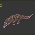 Realistic Green And Yellow Crocodile 3D Model With Detailed Texture On Dark Background