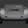 Silver Classic Racing Sports Car With Red Accents And Number 130 Livery