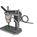 Manual Bench Mounted Drill Press With Metal Base And Operating Handle 3d model