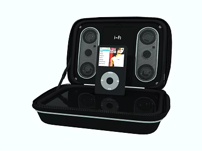 iPod Portable Case with Built in Speakers for Music Playback on the Go 3d model