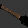 Tactical Weapon With Wooden Handle And Black Metal Construction Design Structure 3d model